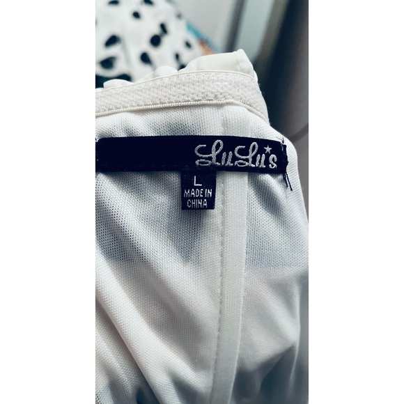 Lulu's Dreamboat Come True Ivory & Navy Striped Strapless Maxi Dress Size Large - Picture 8 of 8